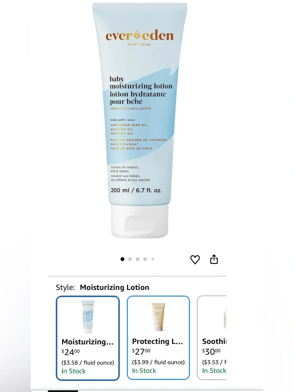 Evereden Moisturizing Baby Lotion Clean & Gentle Baby Care Non-toxic & Fragrance
